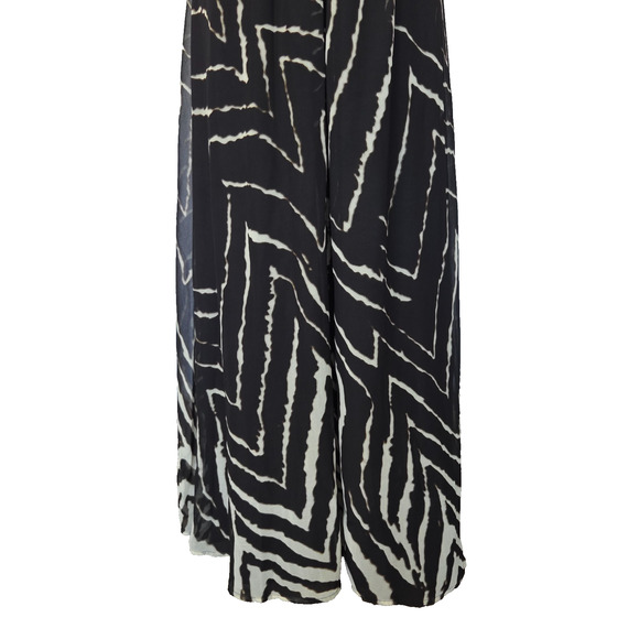 Vintage Y2K Express Black Halter Maxi Dress Size S Ikat Sequins Formal Party - Picture 5 of 11